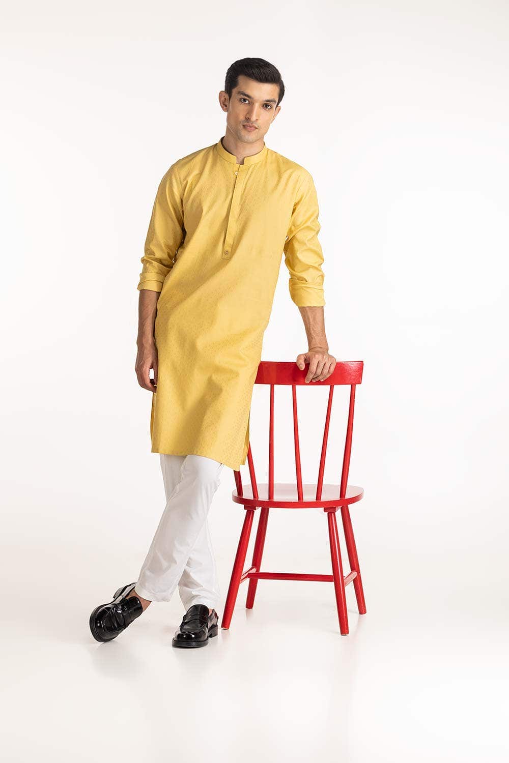 Gul Ahmed Ready to Wear Lime Styling Kurta KR-STY24-059