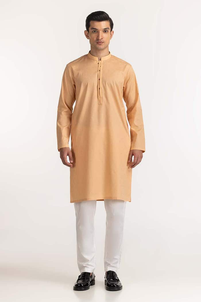 Gul Ahmed Ready to Wear Peach Styling Kurta KR-STY24-062