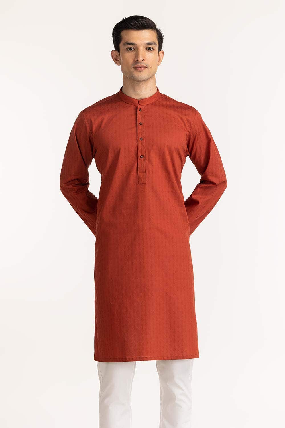 Gul Ahmed Ready to Wear Rust Basic Kurta KR-STY24-063