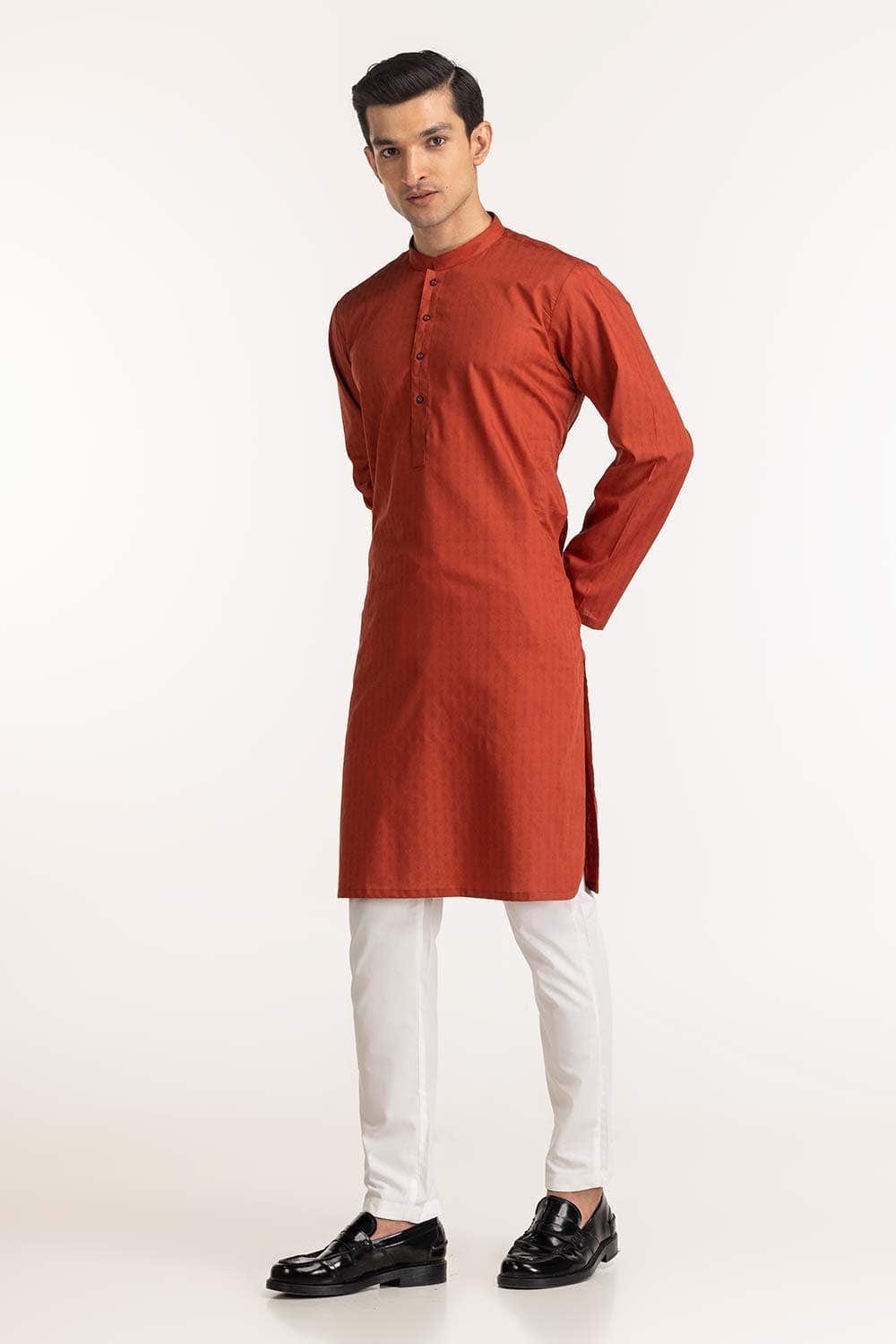 Gul Ahmed Ready to Wear Rust Basic Kurta KR-STY24-063