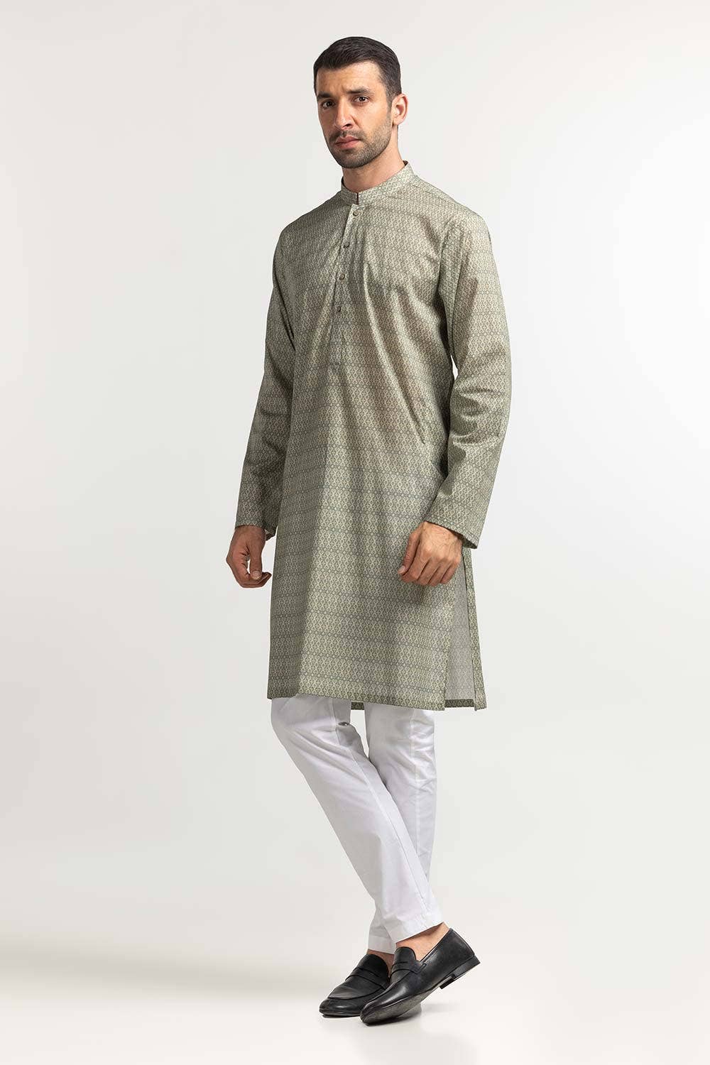 Gul Ahmed Ready to Wear Green Styling Kurta KR-STY24-064