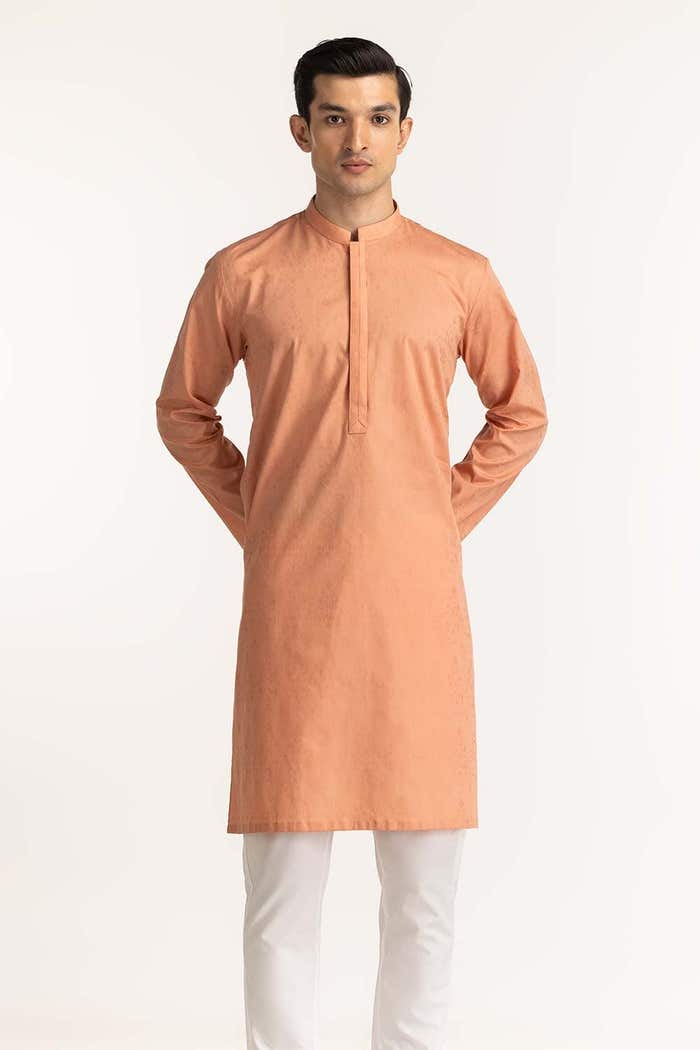 Gul Ahmed Ready to Wear Peach Styling Kurta KR-STY24-066