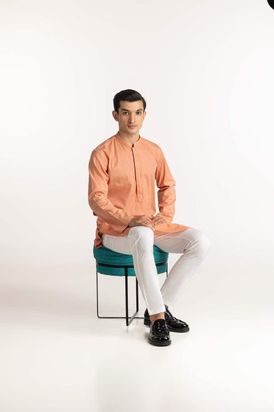 Gul Ahmed Ready to Wear Peach Styling Kurta KR-STY24-066