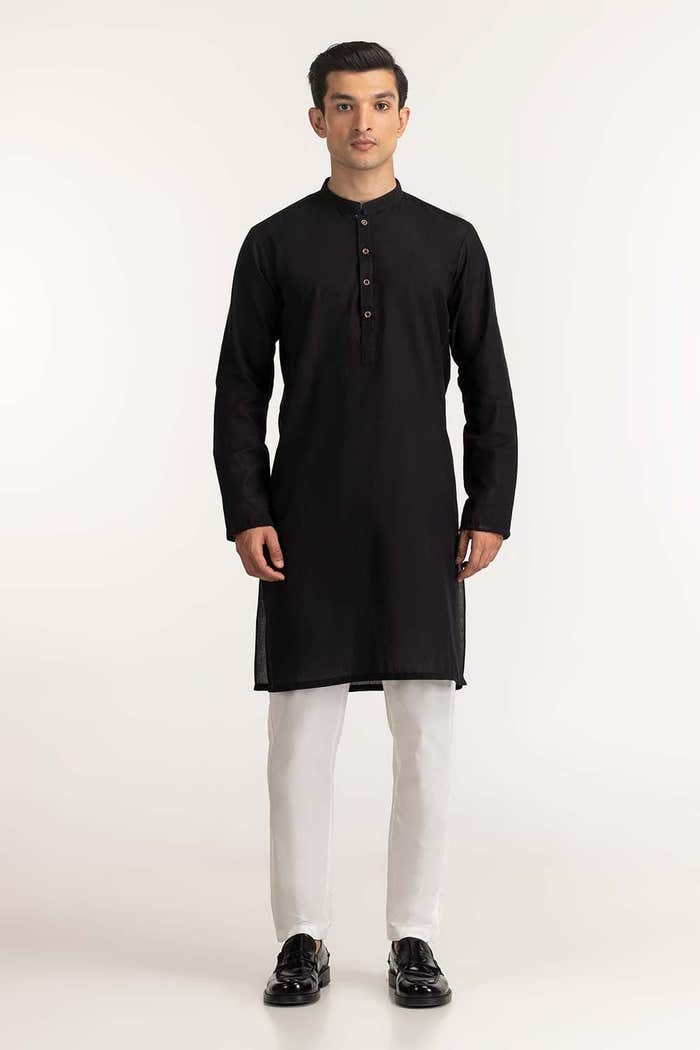 Gul Ahmed Ready to Wear Black Styling Kurta KR-STY24-069