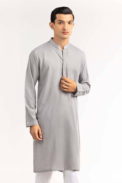 Gul Ahmed Ready to Wear Men's Grey Styling Kurta KS-913