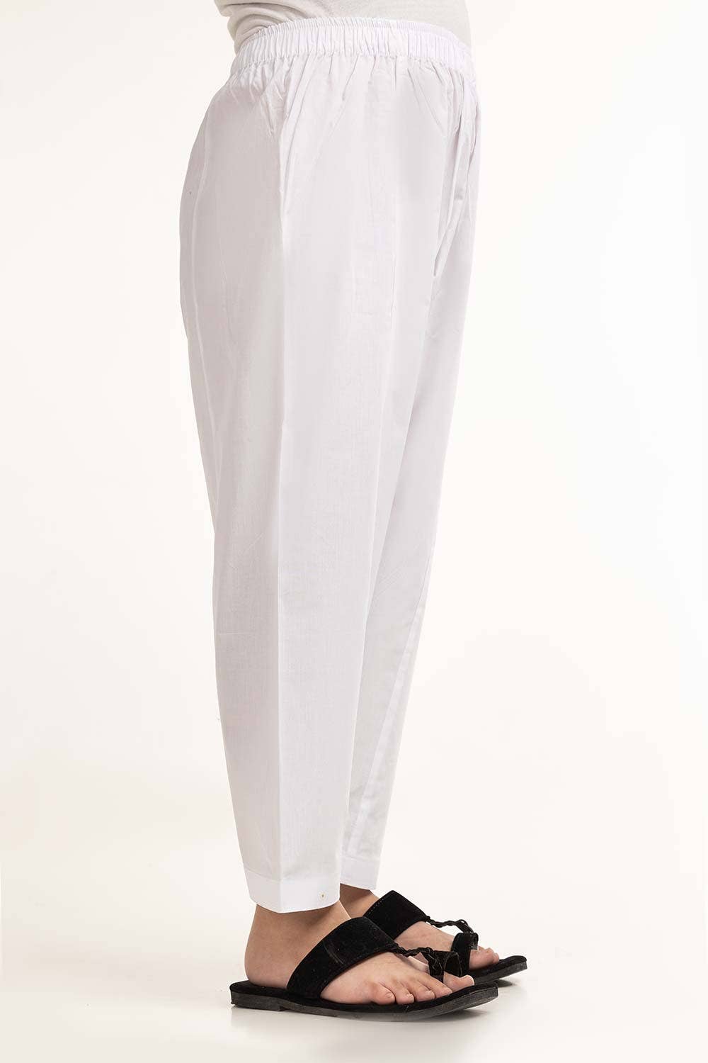 Gul Ahmed 1 PC White Basic Shalwar KSH-CTN24-001