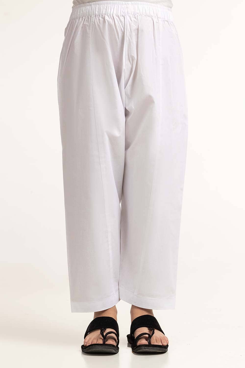 Gul Ahmed 1 PC White Basic Shalwar KSH-CTN24-001