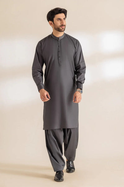 BONANZA MEN'S 2 PIECE SMOKE COTTON KURTA SHALWAR SUIT - KSRR24-003