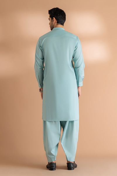 BONANZA MEN'S 2 PIECE SKY BLUE-COTTON-KURTA SHALWAR - KSRS24-031