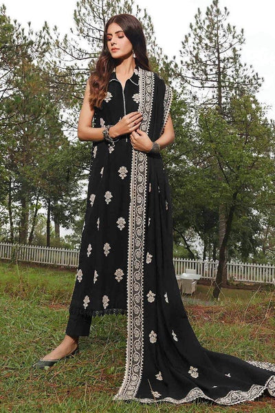 Gul Ahmed 3PC Velvet Jacquard Stitched Suit KVJ-32001