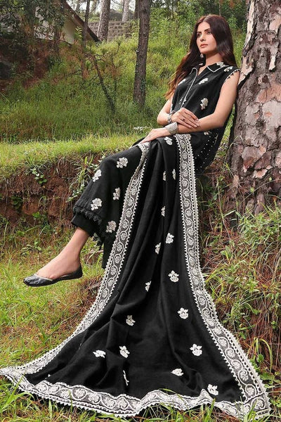 Gul Ahmed 3PC Velvet Jacquard Stitched Suit KVJ-32001