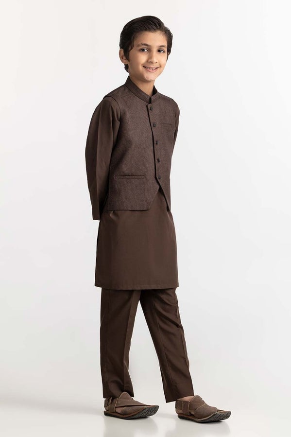 Gul Ahmed 1 PC Brown Styling Waist Coat KWC-PD24-001