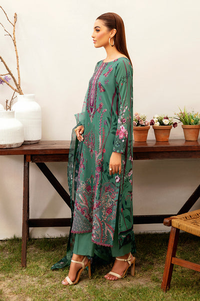 Ramsha 3 Piece Stitched Embroidered lawn Suit - L-1202