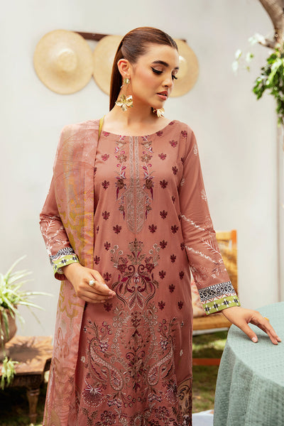 Ramsha 3 Piece Stitched Embroidered lawn Suit - L-1212