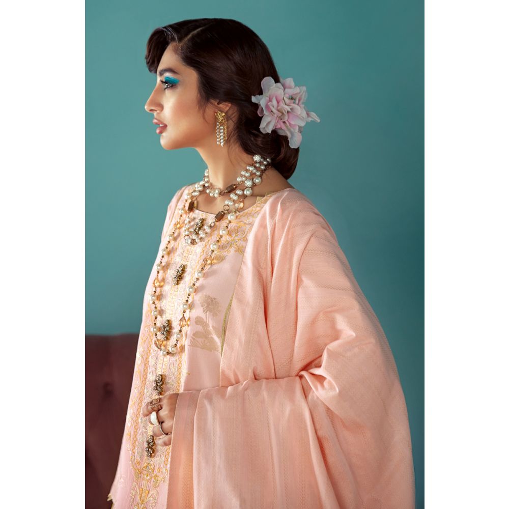 Embroidered Jacquard Unstitched 3 Piece Suit LE-19