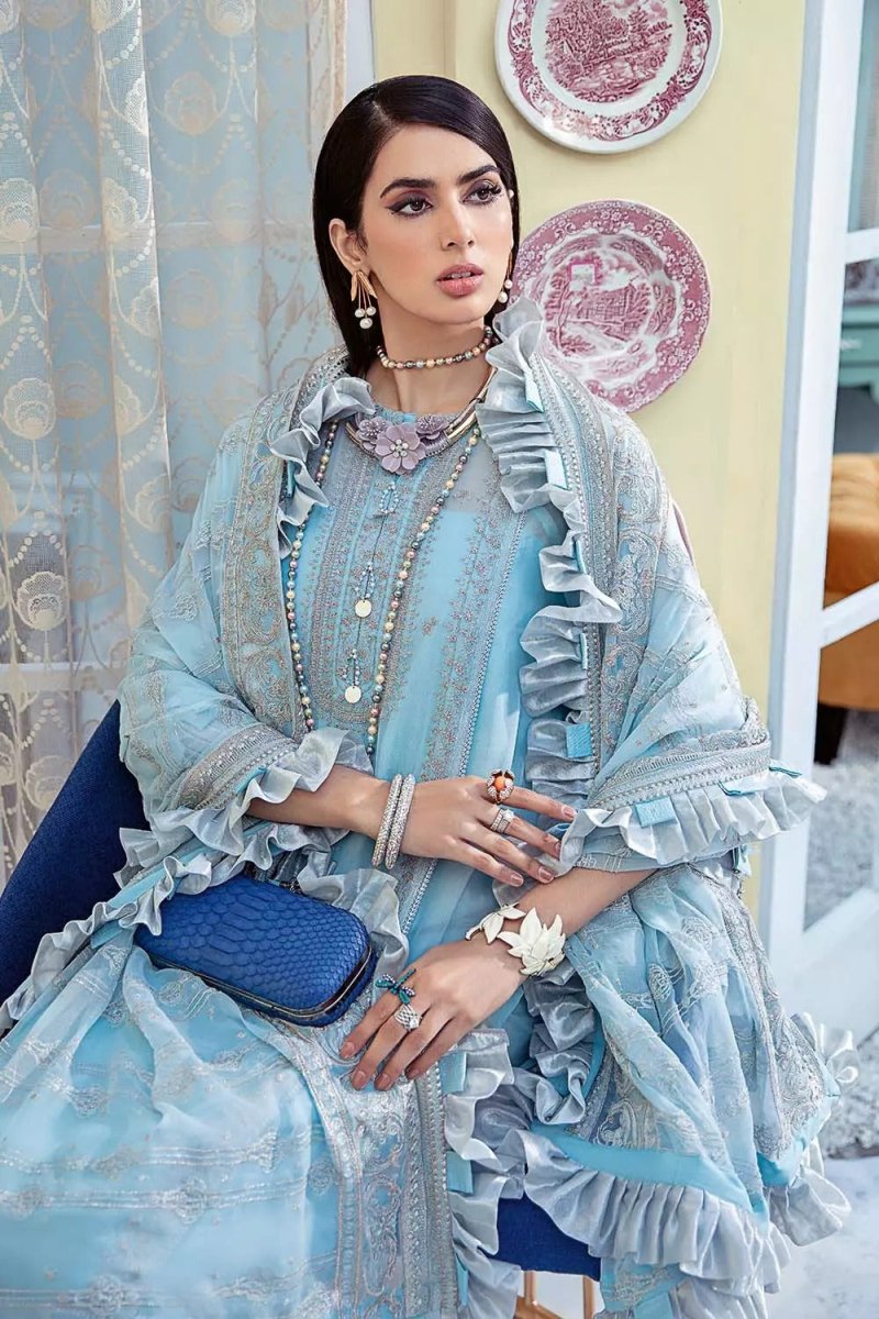 Gul Ahmed 3PC Unstitched Chiffon Embroidered Suit LE-28