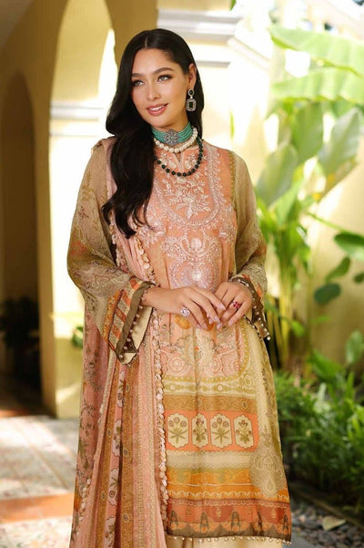 Gul Ahmed 3PC Embroidered Digital Printed Chiffon Unstitched Suit with Digital Printed Chiffon Dupatta and Inner - LE-32013