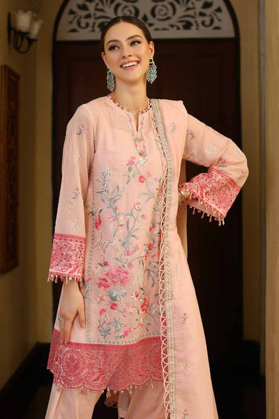Gul Ahmed 3PC Embroidered Paper Cotton Unstitched Suit with Embroidered Paper Cotton Dupatta and Inner - LE-42015