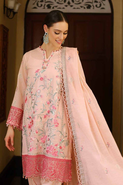 Gul Ahmed 3PC Embroidered Paper Cotton Unstitched Suit with Embroidered Paper Cotton Dupatta and Inner - LE-42015