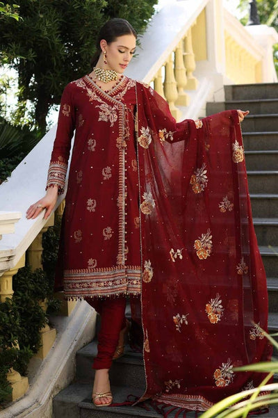 Gul Ahmed 3PC Embroidered Jacquard Unstitched Suit with Embroidered Cotton Net Dupatta - LE-42026