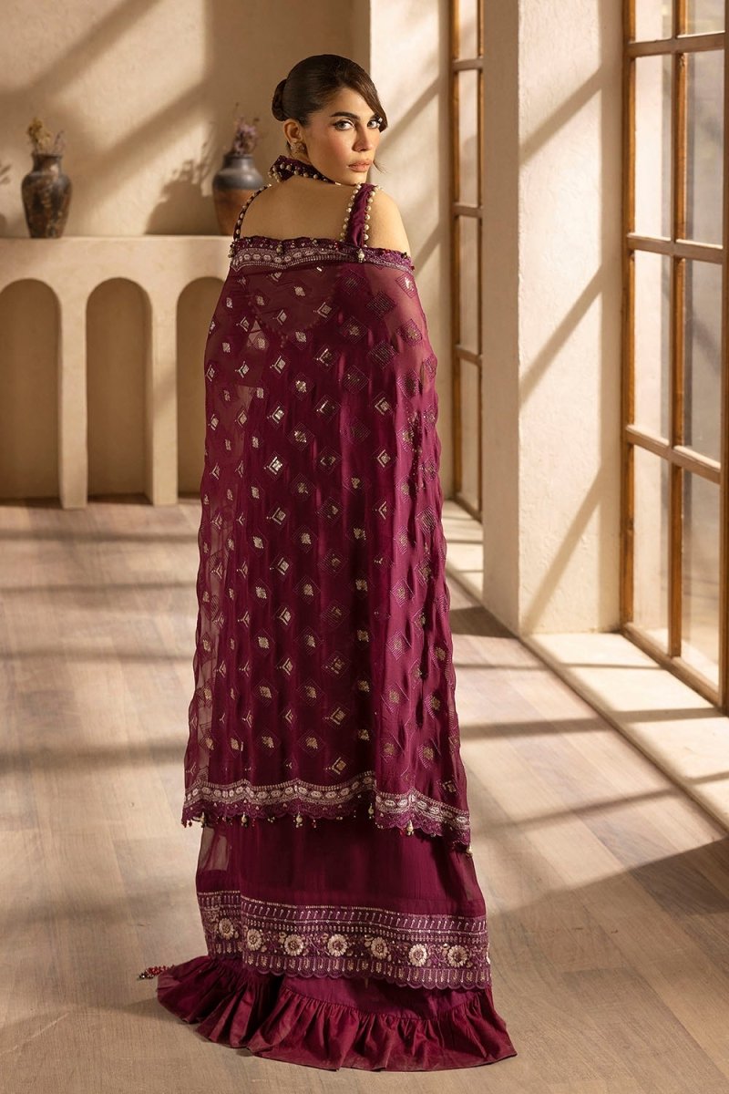 Gul Ahmed 3 Piece Unstitched Embroidered Chiffon Suit With Embroidered Chiffon Dupatta LE-52014