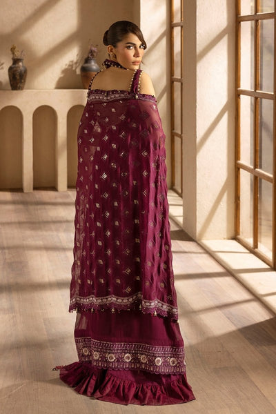 Gul Ahmed 3 Piece Unstitched Embroidered Chiffon Suit With Embroidered Chiffon Dupatta LE-52014