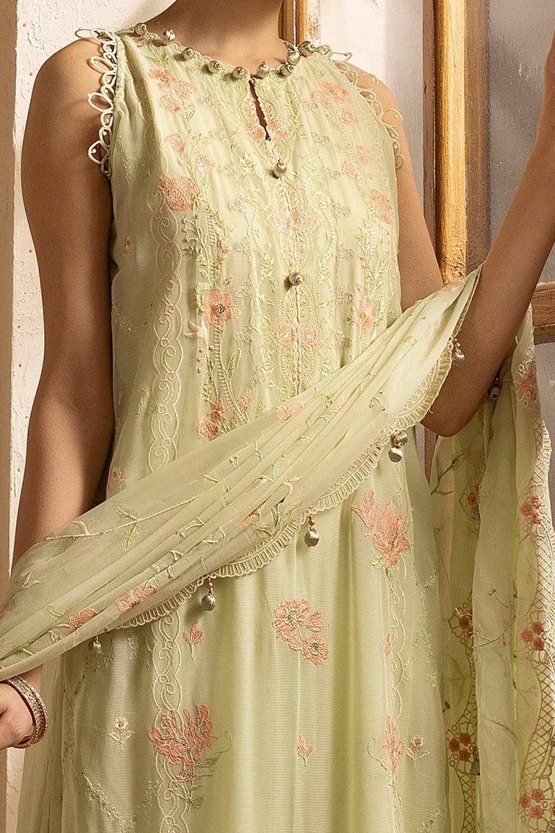 Gul Ahmed 3 Piece Unstitched Embroidered Chiffon Suit With Embroidered Chiffon Dupatta LE-52018