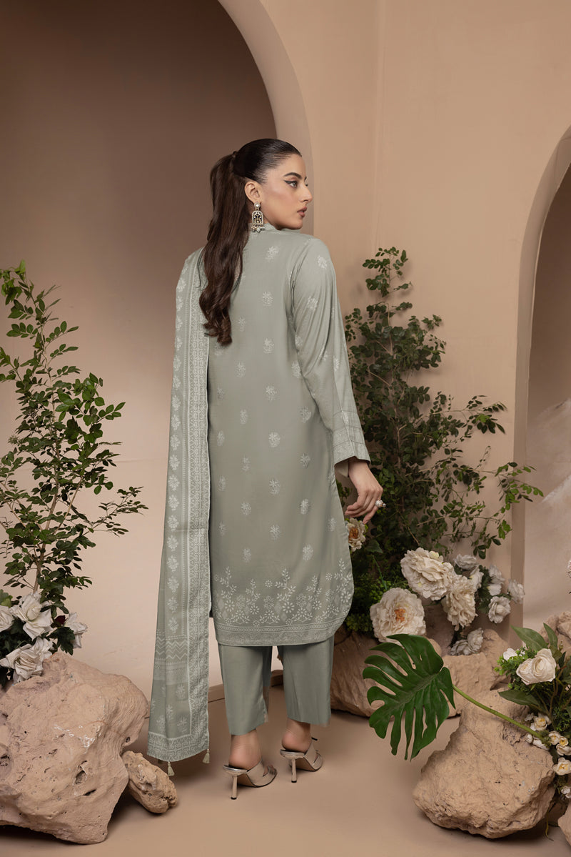 Lakhany 03 Piece Unstitched Printed Marina Suit - LG-AR-0025-B