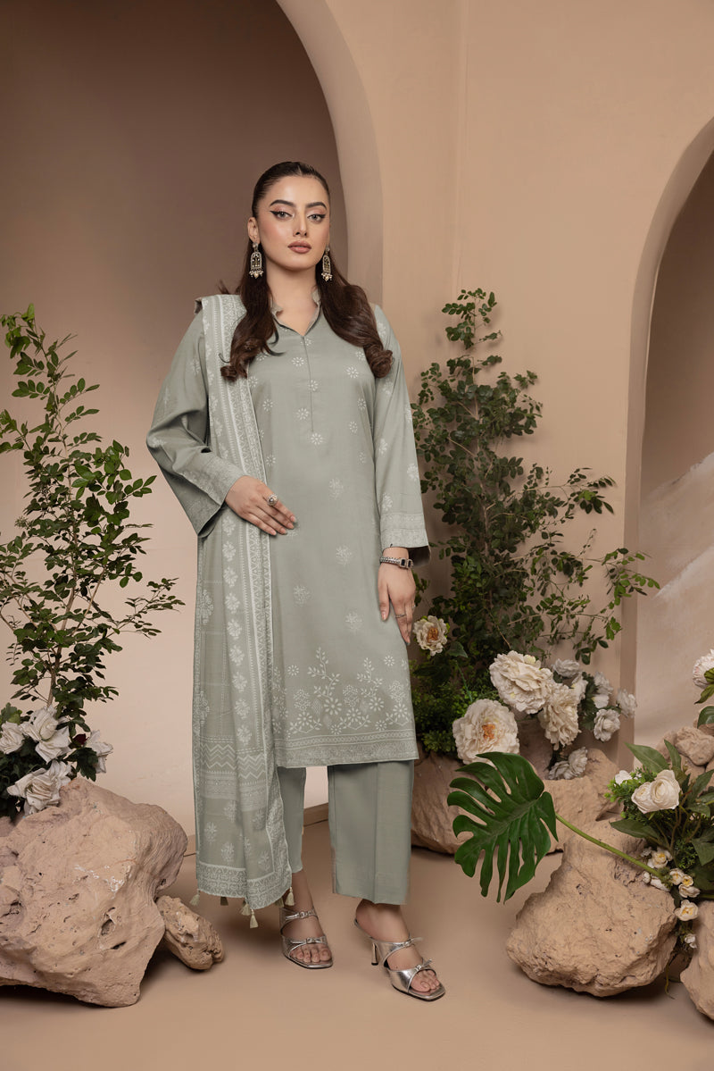 Lakhany 03 Piece Unstitched Printed Marina Suit - LG-AR-0025-B