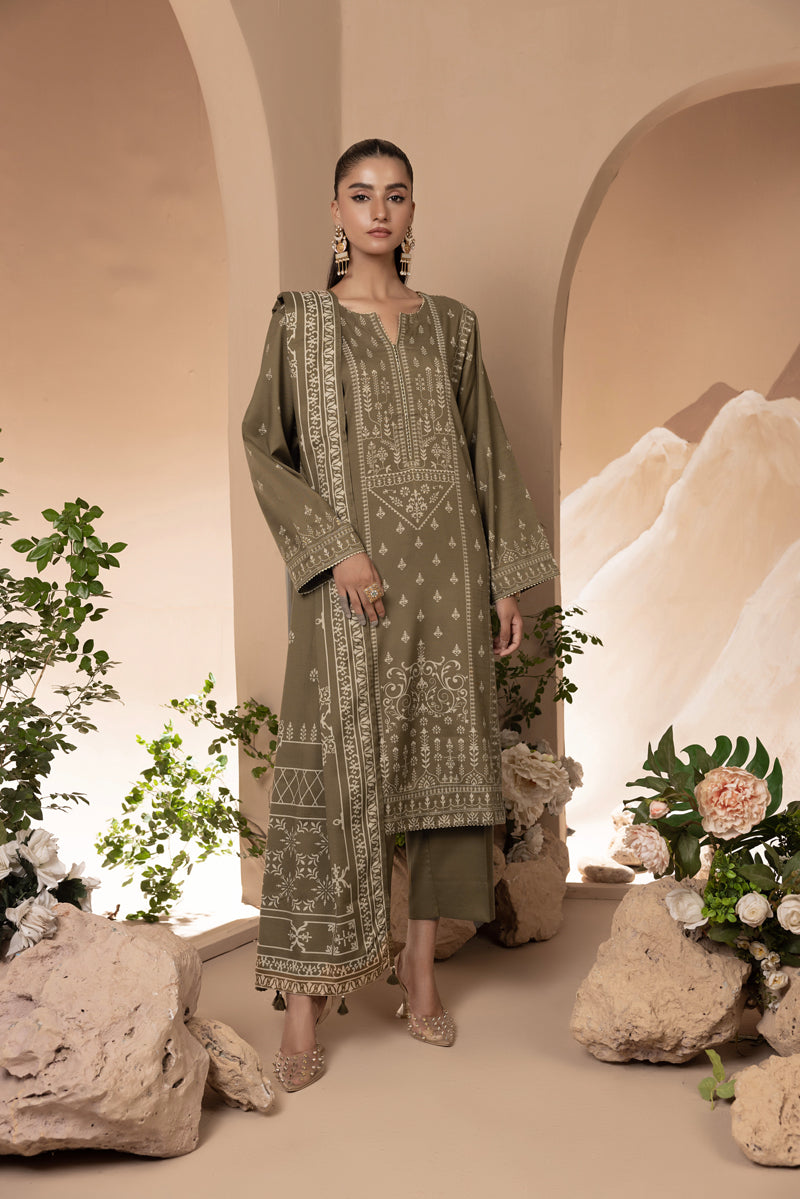 Lakhany 03 Piece Unstitched Printed Marina Suit - LG-AR-0026-C