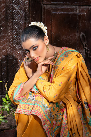 Lakhany 03 Piece Unstitched Dastan Printed Khaddar Suit - LG-AR-0034