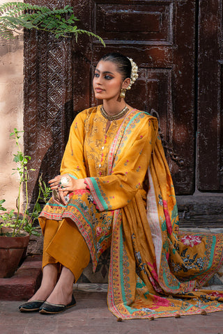 Lakhany 03 Piece Unstitched Dastan Printed Khaddar Suit - LG-AR-0034