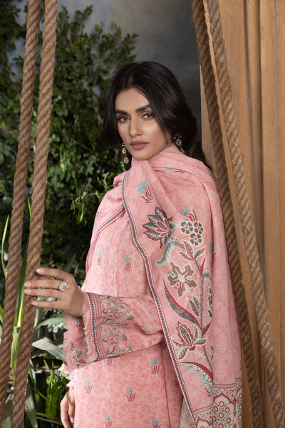 Lakhany 03 Piece Unstitched Digital Printed Textured Karandi Suit - LG-AR-0070