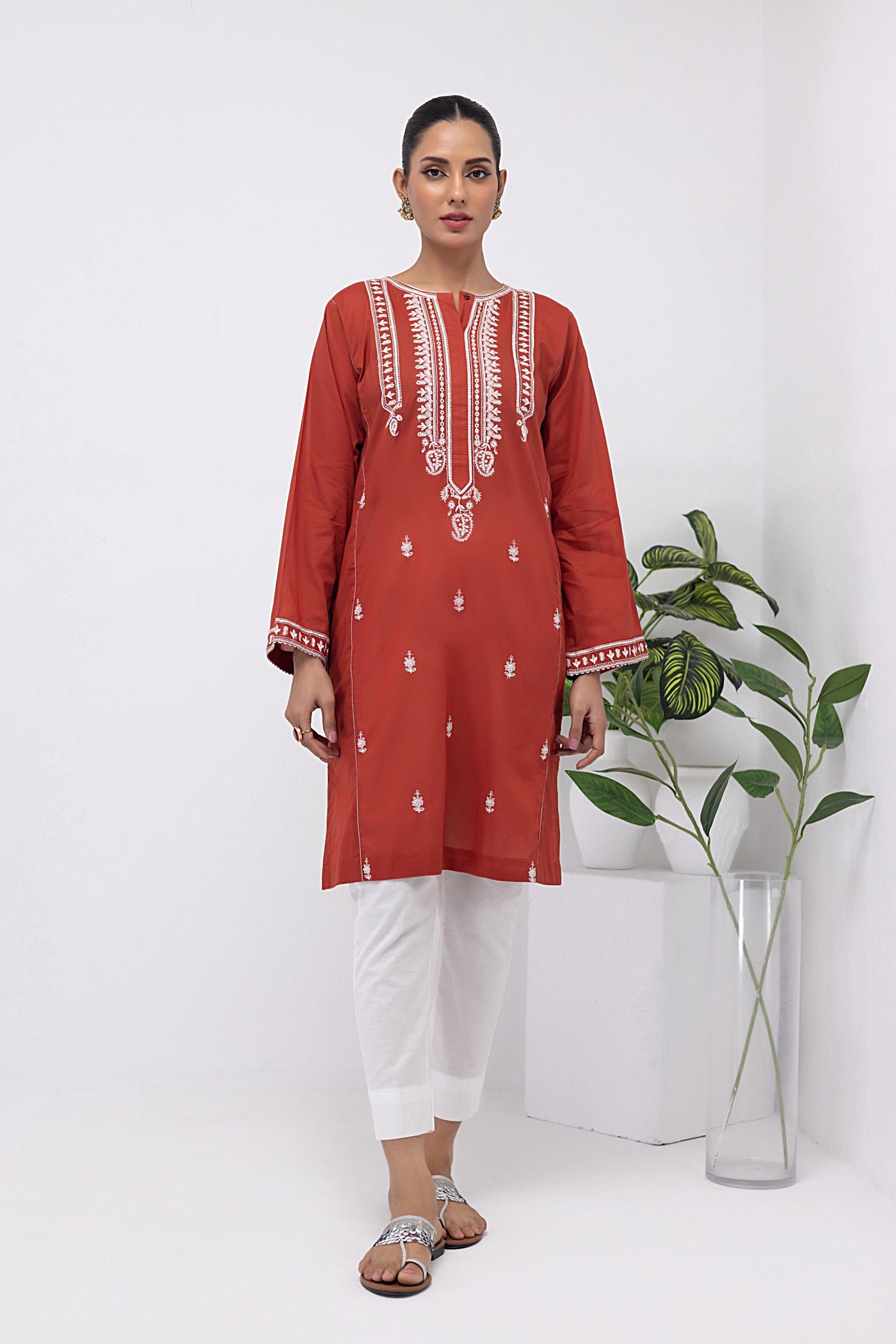 Lakhany 01 Piece Ready to Wear Dyed Embroidered Shirt - LG-EA-0469