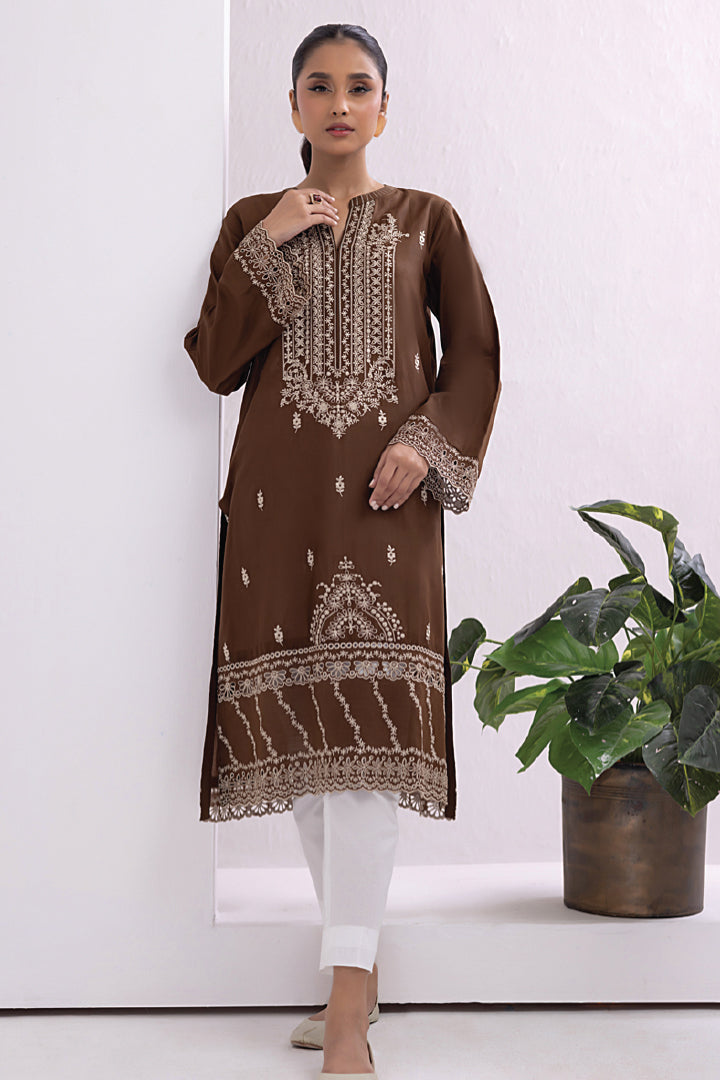 Lakhany 01 Piece Ready to Wear Dyed Embroidered Shirt - LG-IZ-0029