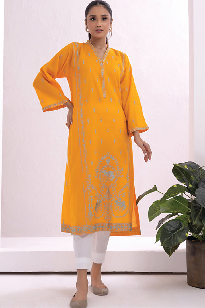 Lakhany 01 Piece Ready to Wear Dyed Embroidered Shirt - LG-IZ-0080