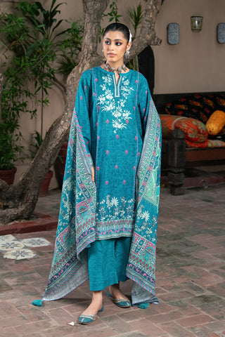 Lakhany 03 Piece Unstitched Dastan Printed Khaddar Suit - LG-IZ-0189