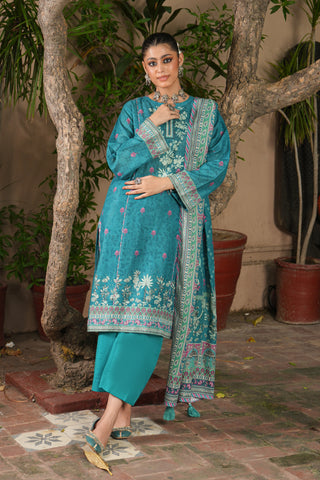 Lakhany 03 Piece Unstitched Dastan Printed Khaddar Suit - LG-IZ-0189