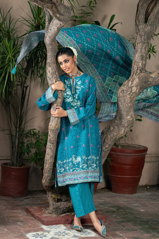 Lakhany 03 Piece Unstitched Dastan Printed Khaddar Suit - LG-IZ-0189