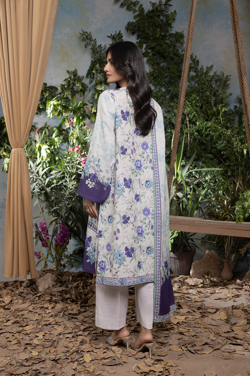 Lakhany 03 Piece Unstitched Digital Printed Textured Karandi Suit - LG-IZ-0231