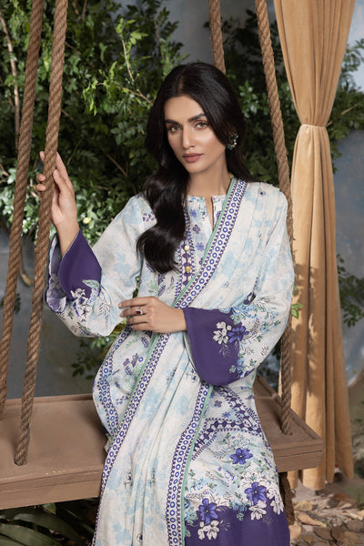 Lakhany 03 Piece Unstitched Digital Printed Textured Karandi Suit - LG-IZ-0231