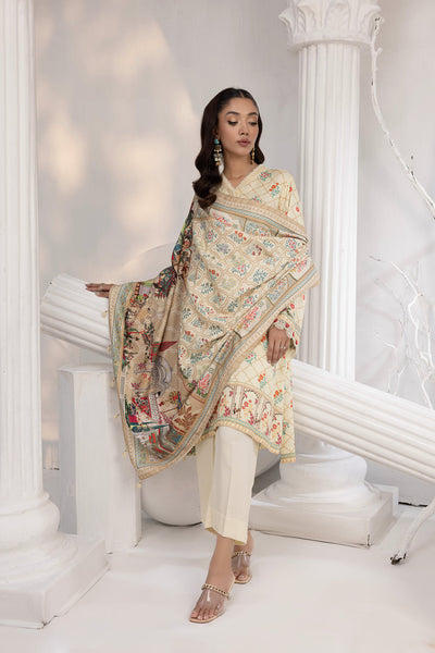 Lakhany 03 Piece Unstitched Printed Cottel Suit - LG-IZ-0240