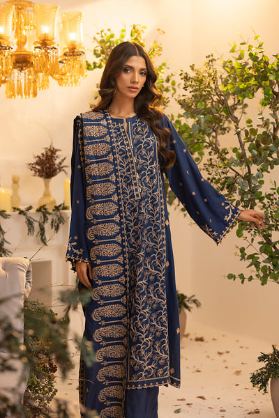 Lakhany 03 Piece Unstitched Cashmi Vool Embroidered Suit - LG-IZ-0248