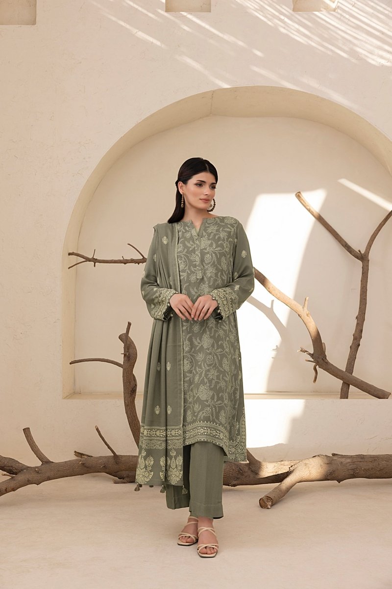 Lakhany 03 Piece Unstitched Pashmina Printed Suit - LG-IZ-0268-C