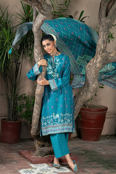 Lakhany 03 Piece Stitched Dastan Printed Khaddar Suit - LG-IZ-0303