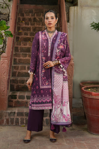 Lakhany 03 Piece Unstitched Dastan Printed Khaddar Suit - LG-RL-0078