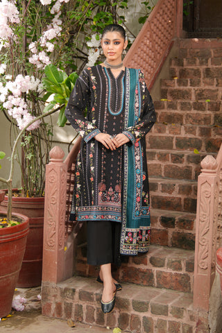 Lakhany 03 Piece Unstitched Dastan Printed Khaddar Suit - LG-RL-0079