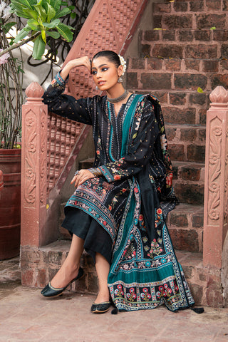 Lakhany 03 Piece Unstitched Dastan Printed Khaddar Suit - LG-RL-0079