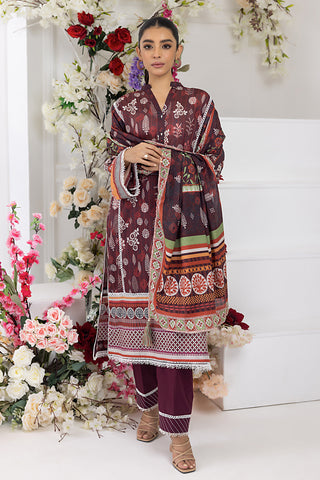 Lakhany 03 Piece Unstitched Komal Printed Lawn Suit - LG-RM-0002-B