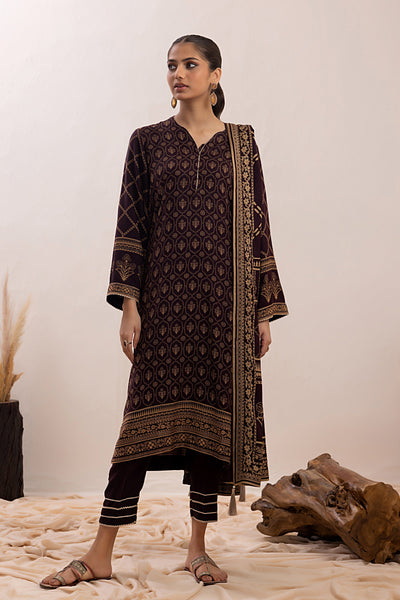 Lakhany 3 Piece Stitched Pashmina Prints Suit LG-RM-0056